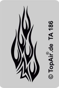 Schablone TA-186 Flammen, aus dünnem, strapazierfähigem Kunststoff © TopAir