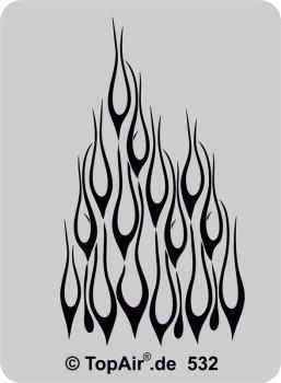 Schablone TA-532 Flammen, aus dünnem, strapazierfähigem Kunststoff    © TopAir
