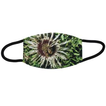 Designer Mund-Nasenschutz MNS087 Biene auf Silberdistel