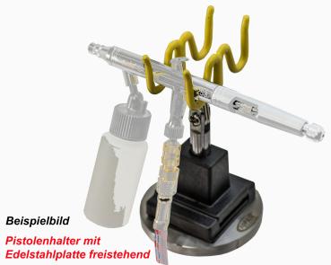 Pistolenhalter für 2+2 Airbrushes auf Edelstahlplatte