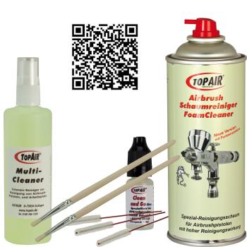 Airbrush Reinigungs-u.Pflegeset mit  Bürsten, Cleaner, Clean and Go . . . .