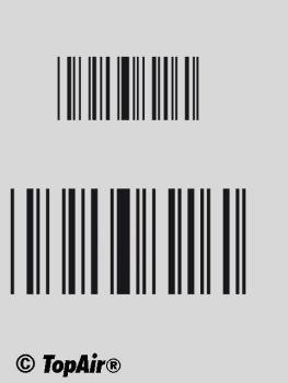 Schablone TA-262 Barcode aus dünnem, strapazierfähigem Kunststoff    © TopAir