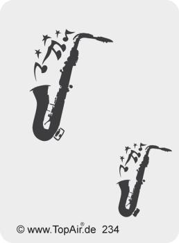 Schablone TA-234 Saxophon aus dünnem, strapazierfähigem Kunststoff    © TopAir