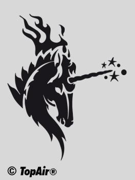 Schablone TA-287 Einhorn aus dünnem, strapazierfähigem Kunststoff    © TopAir
