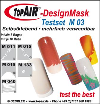 TopAir®-DesignMask M 03-5 Testset - Packung mit 5 verschieden Motiven - Made by Geckler