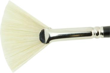 Fächerpinsel Größe 4 mit weißer Borste für Make up