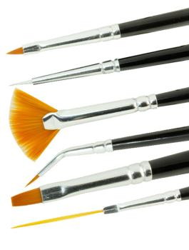 NailArt-Künstlerset, 6-teilig, Synthetikhaar