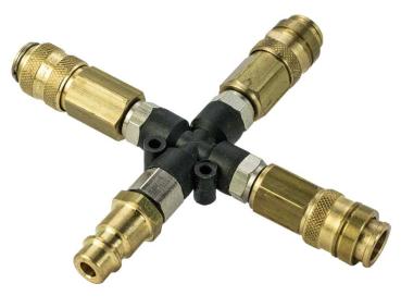 Luftverteilung Kunststoff, Stecknippel 7,2 / 3 x Schnellkupplung 5,0 mm