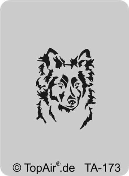 Schablone TA-173 Hund  aus dünnem, strapazierfähigem Kunststoff © TopAir