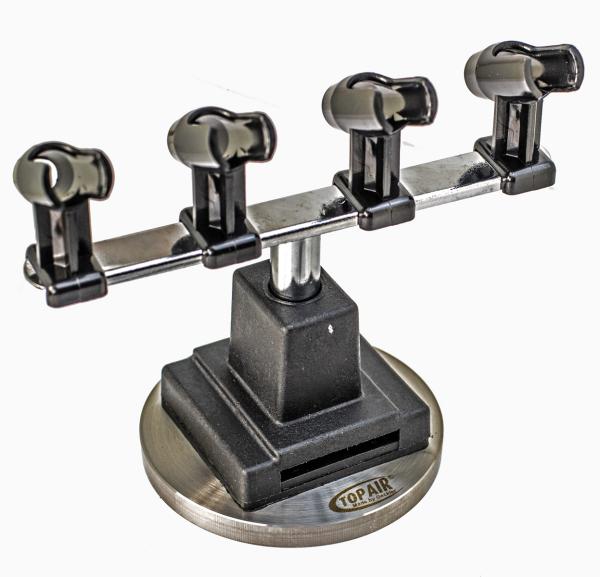 Pistolenhalter für bis zu 4 Airbrushes mit Edelstahlplatte