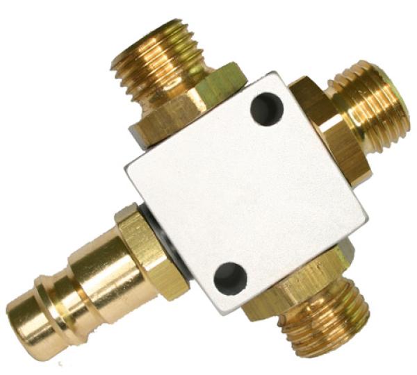 Luftverteilung Stecknippel 7,2 mm (Baukompressor) / 3 x Aussengewinde 1/4"