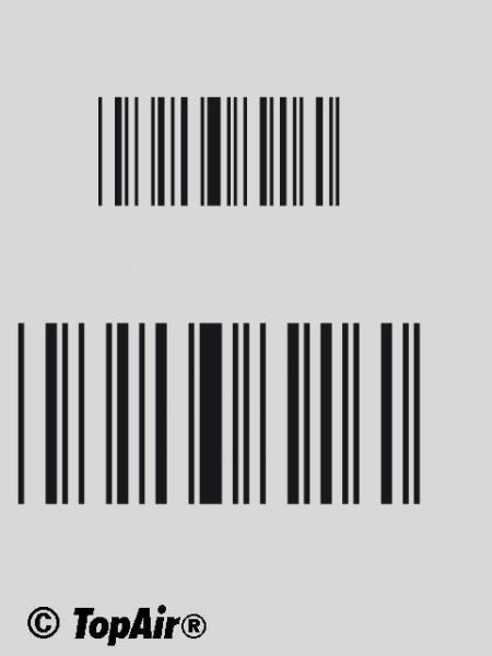 Schablone TA-262 Barcode aus dünnem, strapazierfähigem Kunststoff    © TopAir