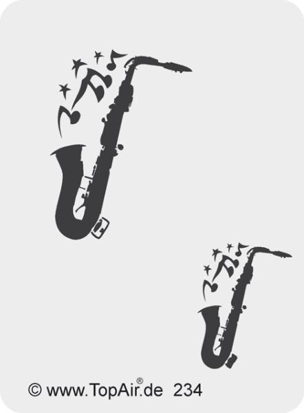 Schablone TA-234 Saxophon aus dünnem, strapazierfähigem Kunststoff    © TopAir