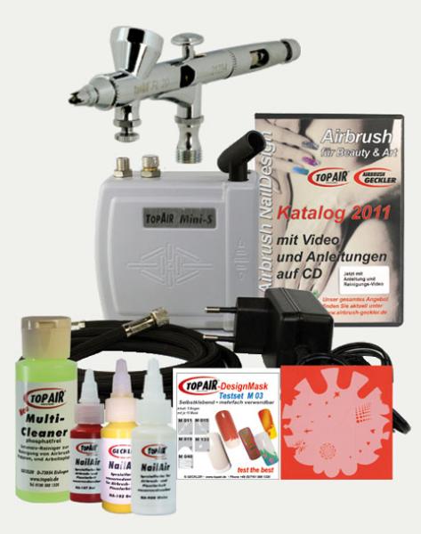NailArt-Airbrush-MiniSet NS-Mini, Klein handlich, mit 0,30mm Airbrush, erweiterbar