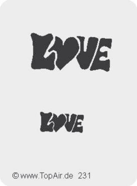 Schablone TA-231 Love aus dünnem, strapazierfähigem Kunststoff    © TopAir