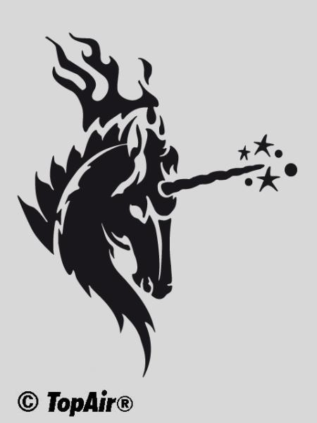 Schablone TA-287 Einhorn aus dünnem, strapazierfähigem Kunststoff    © TopAir