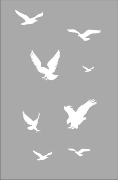 Schablone SM 572 Vögel © TopAir