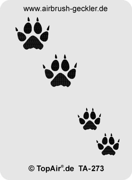 Schablone TA-273 Wolfspfoten aus dünnem, strapazierfähigem Kunststoff    © TopAir