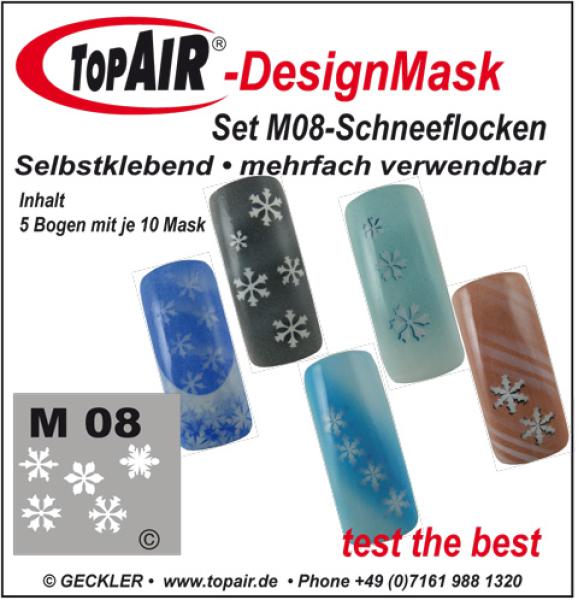 M 08-5 Schneeflocken- Packung mit 5 verschieden Motiven - Made by Geckler