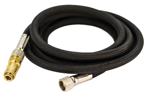 Gewebeschlauch Schwarz, 3,0 Meter mit 1/8" IG  und Minischnellkupplung