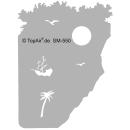 TopAir -Schablone SM-550 Berg, Wasser, Wolke, Schiff aus dünnem, strapazierfähigem Kunststoff