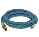 Gewebeschlauch 2 Meter, Blau/Gelb, mit Stecknippel 5,0mm