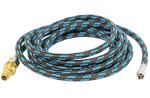 Gewebeschlauch 3,0 Meter, Blau/Schwarz, Stecknippel 5,0 mm, 1/8" Gewinde