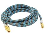 Gewebeschlauch 3,0 Meter, Blau/Schwarz, m.Stecknippel 7,2mm, Mini-Schnellkupplung