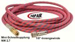Gewebeschlauch Rot gemustert, 3,0 Meter mit 1/8" IG  und Minischnellkupplung #1