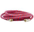 Gewebeschlauch  Rot gemustert, 3,0 Meter mit 1/8" Innengewinde beidseitig
