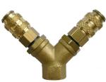 Luftverteilung 1/4 Innengewinde / 2 x Schnellkupplung 5,0 mm