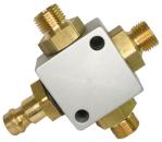 Luftverteilung Stecknippel 5,0 (Airbrushkompressor) / 3 x Aussengewinde 1/4"