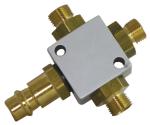 Luftverteilung Stecknippel 7,2 mm (Baukompressor) / 3 x Aussengewinde 1/8"