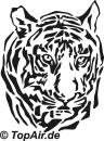 Schablone TA-274 Tigerkopf aus dünnem, strapazierfähigem Kunststoff    © TopAir