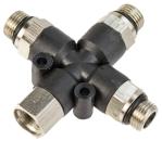 Luftverteilung Stecknippel 3 x Aussengewinde 1/8"