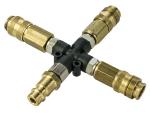 Luftverteilung Kunststoff, Stecknippel 7,2 / 3 x Schnellkupplung 5,0 mm
